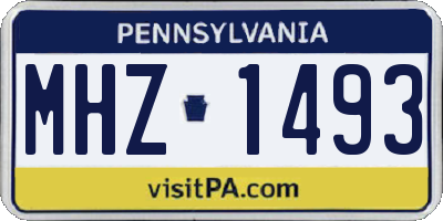 PA license plate MHZ1493