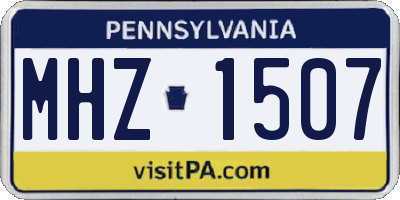 PA license plate MHZ1507