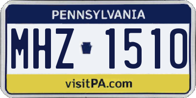 PA license plate MHZ1510