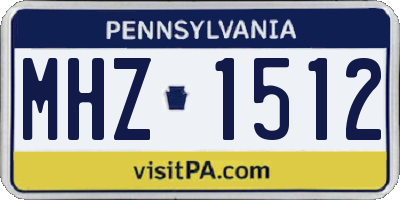 PA license plate MHZ1512