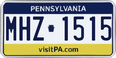 PA license plate MHZ1515