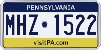 PA license plate MHZ1522
