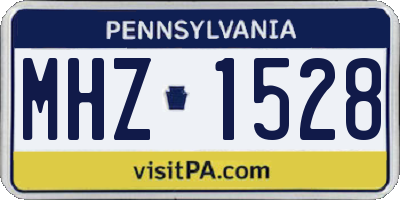 PA license plate MHZ1528