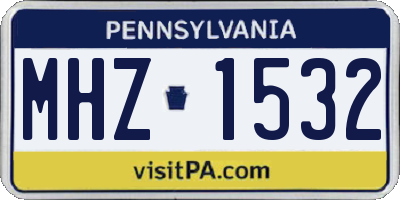 PA license plate MHZ1532