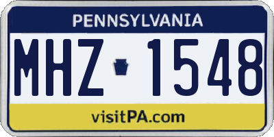 PA license plate MHZ1548