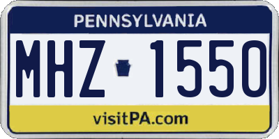 PA license plate MHZ1550