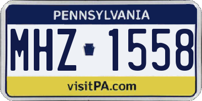 PA license plate MHZ1558