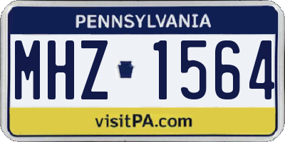 PA license plate MHZ1564