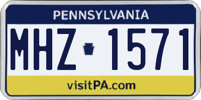 PA license plate MHZ1571