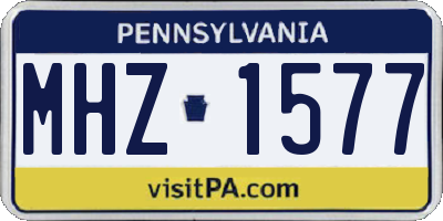 PA license plate MHZ1577