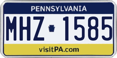 PA license plate MHZ1585