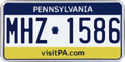 PA license plate MHZ1586