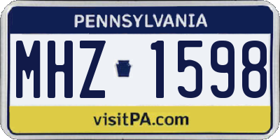 PA license plate MHZ1598