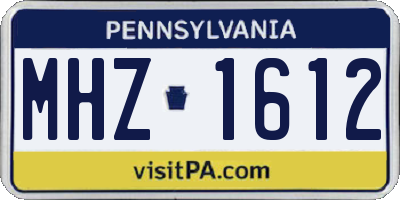 PA license plate MHZ1612