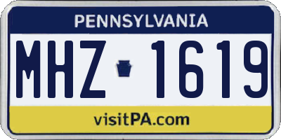 PA license plate MHZ1619