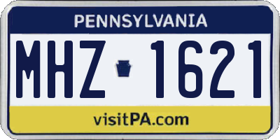 PA license plate MHZ1621