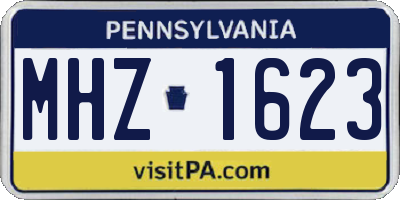 PA license plate MHZ1623