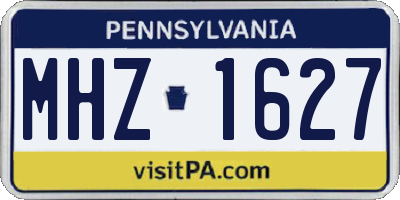 PA license plate MHZ1627