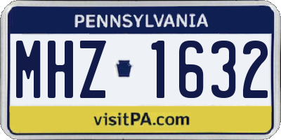 PA license plate MHZ1632