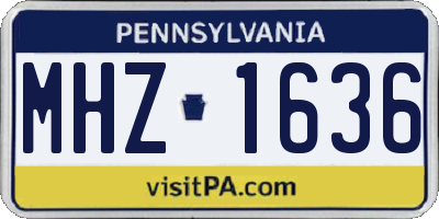 PA license plate MHZ1636