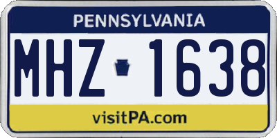 PA license plate MHZ1638