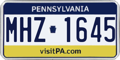 PA license plate MHZ1645