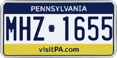 PA license plate MHZ1655