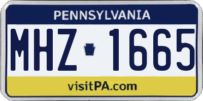 PA license plate MHZ1665