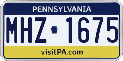 PA license plate MHZ1675