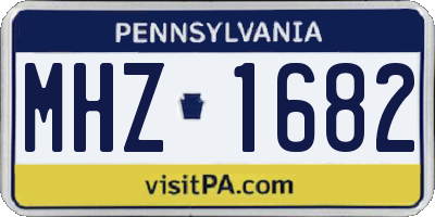 PA license plate MHZ1682