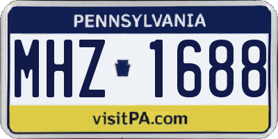 PA license plate MHZ1688