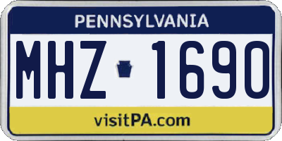 PA license plate MHZ1690