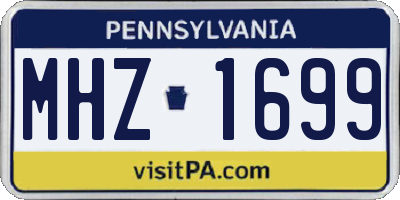 PA license plate MHZ1699