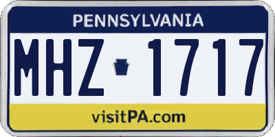 PA license plate MHZ1717
