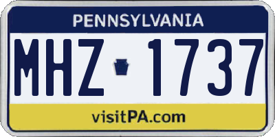 PA license plate MHZ1737
