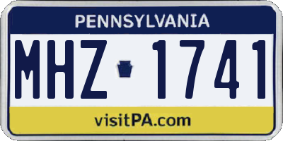 PA license plate MHZ1741