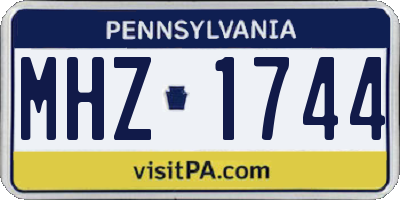 PA license plate MHZ1744
