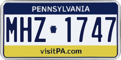 PA license plate MHZ1747