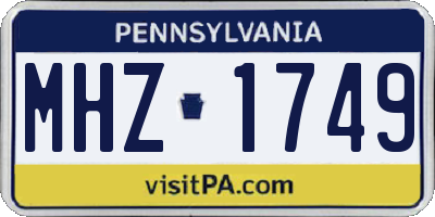 PA license plate MHZ1749
