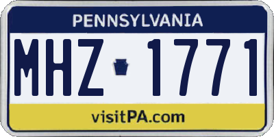PA license plate MHZ1771
