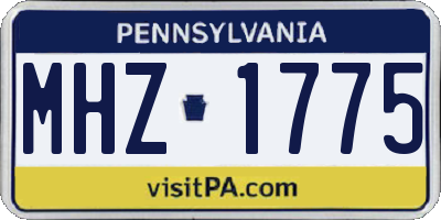 PA license plate MHZ1775