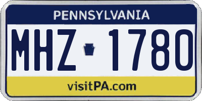 PA license plate MHZ1780