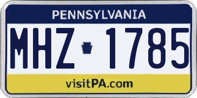 PA license plate MHZ1785