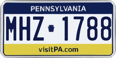 PA license plate MHZ1788