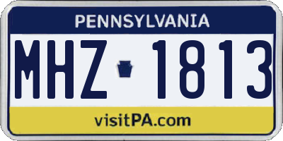 PA license plate MHZ1813