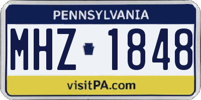 PA license plate MHZ1848