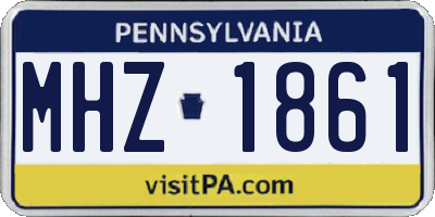 PA license plate MHZ1861