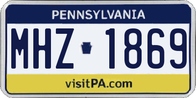 PA license plate MHZ1869