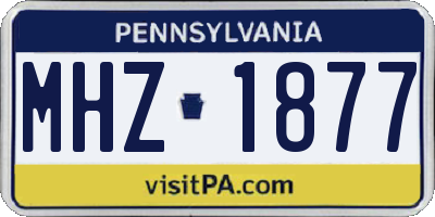 PA license plate MHZ1877