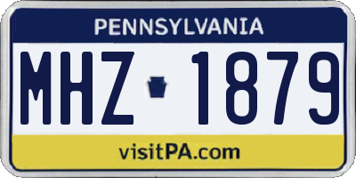 PA license plate MHZ1879